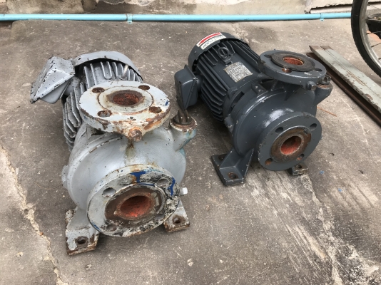 ( เหลือ 1ตัวครับ )ขายปั้มน้ำหอยโข่ง Teral By mitsubishi 5HP. 380V ขนาดเข้า 2นิ้ว ออก 1.5นิ้ว ใบพัดทองเหลือง สภาพดี หมุนนิ่ม พร้อมใช้งาน มี 2ตัวครับ