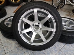 ขายล้อซิ่ง ขอบ15 หน้า 7 ล้อ 4รู100 พร้อมยาง\%185/60/15 ปี13 ขายล้อซิ่ง ขอบ15 หน้า 7 ล้อ 4รู100 พร้อมยาง\%185/60/15 ปี13