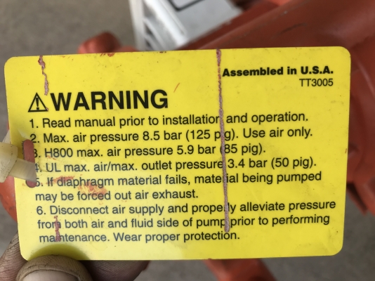 ขายปั้มไดอะแฟรม Wilden made in USA โครงสร้างอลูมิเนียม ขนาดเข้า 1นิ้ว ออก 6หุน สภาพสวย ดูดแรง พร้อมใช้งาน