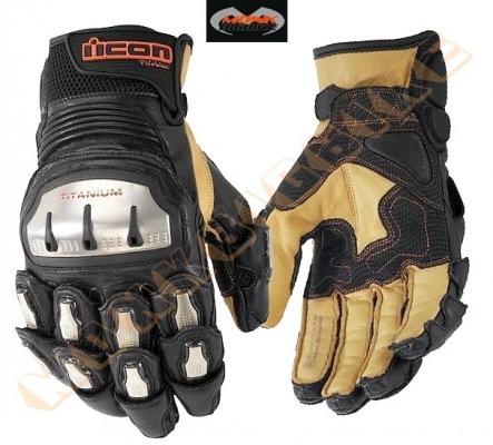 ขายถุงมือ Icon TiMax เสริมโลหะ Titanium ทำจากหนังอย่างดีใส่ง่าย กระชับ ไม่ร้อน