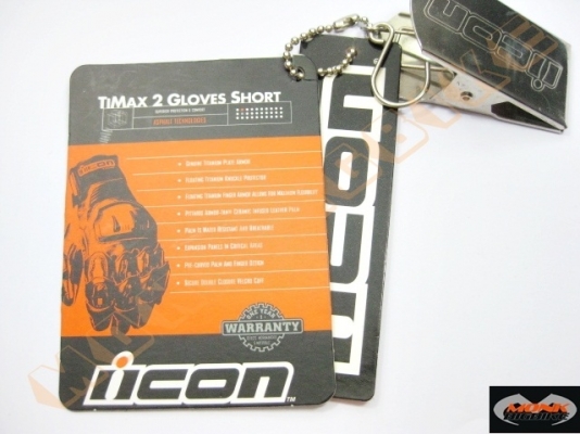 ขายถุงมือ Icon TiMax เสริมโลหะ Titanium ทำจากหนังอย่างดีใส่ง่าย กระชับ ไม่ร้อน