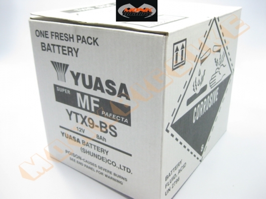ขายแบตเตอรี่ Yuasa รุ่น YTX9-BS กล่องขาวใช้กับมอเตอร์ไซค์ BIGBIKE ของแท้นำเข้า