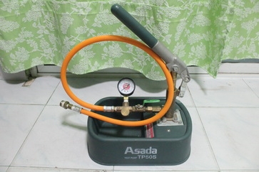 เครื่องทดสอบรอยรั่ว Test pump ASADA รุ่น TP50S พร้อมใช้งานครับ
