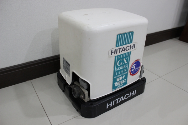 เครื่องปั๊มน้ำอัตโนมัติขนาด 150 วัตต์ ยี่ห้อ HITACHI รุ่น WM-P150GX2 มือสอง สภาพดี