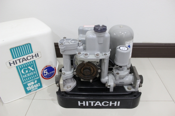 เครื่องปั๊มน้ำอัตโนมัติขนาด 150 วัตต์ ยี่ห้อ HITACHI รุ่น WM-P150GX2 มือสอง สภาพดี