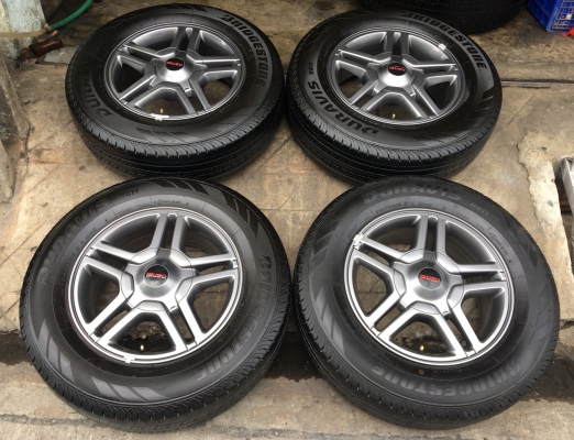 ล้อแม็กป้ายแดง ISUZU Blue Power X-Series ขอบ 16 พร้อมยางป้ายแดง Bridgestone 215-70-16 ปี 17