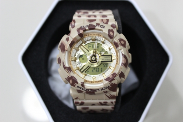 นาฬิกา CASIO Baby-G รุ่น BA-110LP-9ADR ลายเสือดาว ของแท้ สภาพใหม่มาก มีกล่องเหล็ก ส่งฟรี