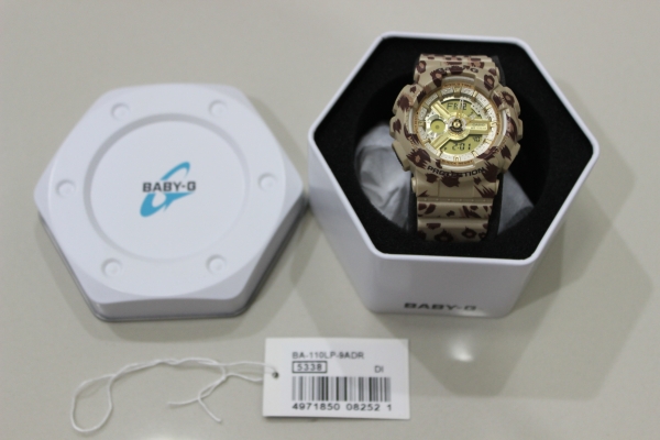 นาฬิกา CASIO Baby-G รุ่น BA-110LP-9ADR ลายเสือดาว ของแท้ สภาพใหม่มาก มีกล่องเหล็ก ส่งฟรี