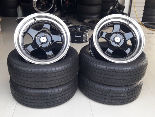 ล้อใหม่WORK S1 (สีดำหน้าเงา) ขอบ15 4รู พร้อมยาง  ปี16  4 ล้อ