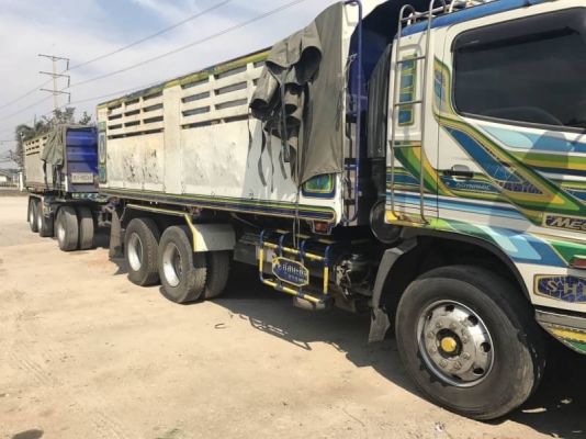 Hino mega เครื่อง 320 แรง ปี 46 แม่ลูกดัมพ์สหกิจ ลูก 3 เพลา ทะเบียนพร้อม