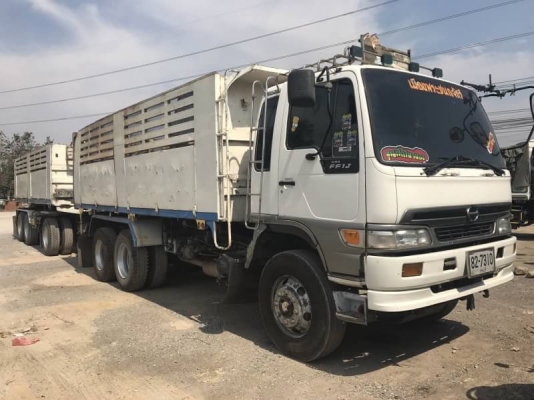 Hino FM1J สมอเงิน วางเครื่อง P11-320 แรง ปี 44 แม่ลูกดัมพ์ ลูก 3 เพลายัด ทะเบียนพร้อม