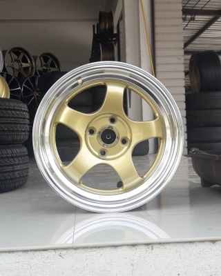 ล้อใหม่WORK S1 (สีทองหน้าเงา) ขอบ15 4รู พร้อมยางใหม่  ปี17  4 ล้อ