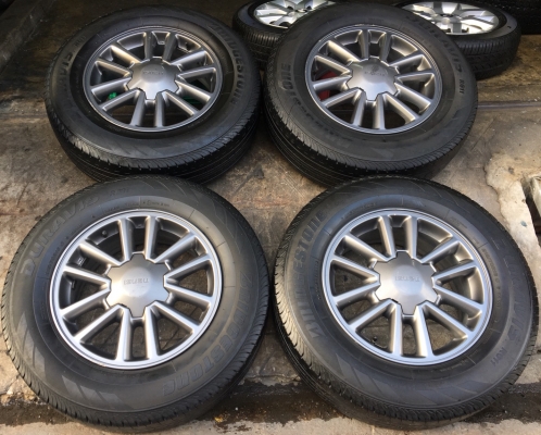 ล้อแม็ก ISUZU All New D-Max ขอบ 16 สีเทาดำ พร้อมยาง Bridgestone 215-70-16 ปี 15