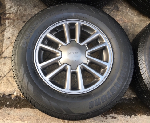 ล้อแม็ก ISUZU All New D-Max ขอบ 16 สีเทาดำ พร้อมยาง Bridgestone 215-70-16 ปี 15