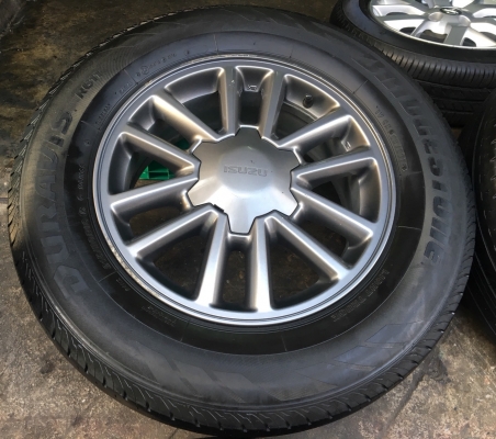 ล้อแม็ก ISUZU All New D-Max ขอบ 16 สีเทาดำ พร้อมยาง Bridgestone 215-70-16 ปี 15