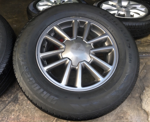 ล้อแม็ก ISUZU All New D-Max ขอบ 16 สีเทาดำ พร้อมยาง Bridgestone 215-70-16 ปี 15