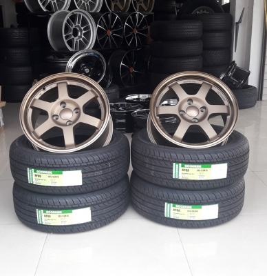 ล้อใหม่TE37 ขอบ15  4รู100 พร้อมยางใหม่ ปี17  4 ล้อ