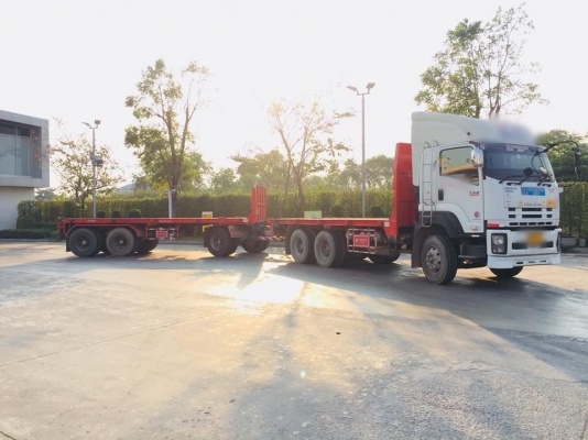 Isuzu 360 แรง แม่ปี 55 พื้นเรียบแม่ลูก 3 เพลา ลูกปี 58 แม่ยาว 6.20 ลูกยาว 7.20 เมตร รถสวยเดิมพร้อมใช้งานค่ะ