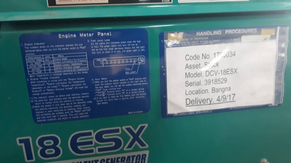 เครื่องปั่นไฟ DENYO รุ่น DCA-18ESX มือ 1