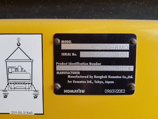 รถแบคโฮ KOMATSU PC200-8MO ใช้งานน้อย เดิมๆทั้งคัน