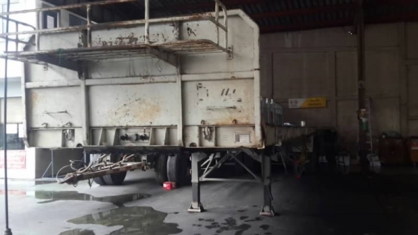 ขายหัวลาก HINO 344 พร้อมหางพื้นเรียบสามเพลา อู่ สามมิตร ยาว 12.5 ม รถปี 56