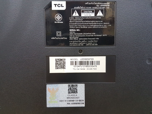 LED Digital TV TCL รุ่น LED32D2720 ขนาด 32 นิ้ว มีรีโมท สภาพใหม่มาก