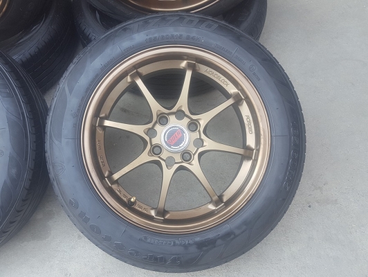 ล้อมือ2 CE28 ขอบ15 4รู100 หน้า7+หลัง8 พร้อมยาง 4 ล้อ