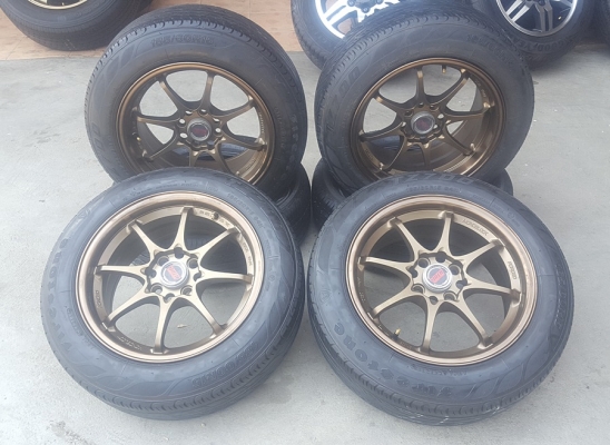 ล้อมือ2 CE28 ขอบ15 4รู100 หน้า7+หลัง8 พร้อมยาง 4 ล้อ