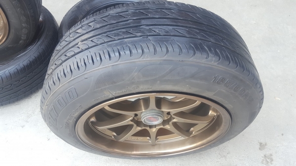 ล้อมือ2 CE28 ขอบ15 4รู100 หน้า7+หลัง8 พร้อมยาง 4 ล้อ