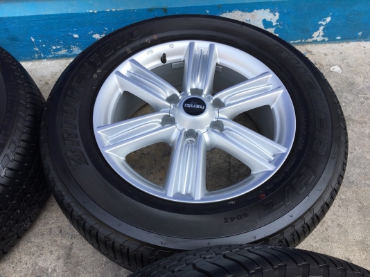 ล้อแม็กป้ายแดง ISUZU D-MAX Blue Power ขอบ 18 พร้อมยางป้ายแดง 255-60-18 ปลายปี 17 ตุ่มอลัง เส้นสีชัดๆ