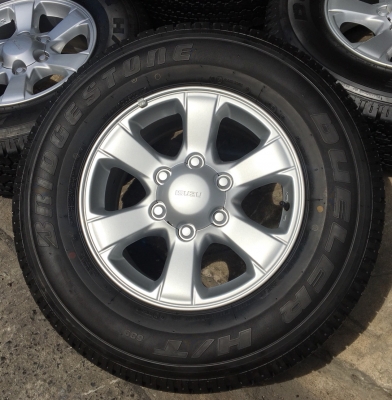 ล้อแม็กป้ายแดง ISUZU D-MAX Blue Power ขอบ 16 พร้อมยางป้ายแดง 245-70-16 Bridgestone ปลายปี 17 แม็กสวย ยางมีตุ่ม