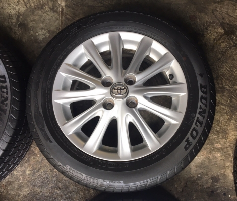 ล้อแม็ก Toyota Vios รุ่น12ก้าน ขอบ 15 พร้อมยาง Dunlop 185-60-15 ปี 14