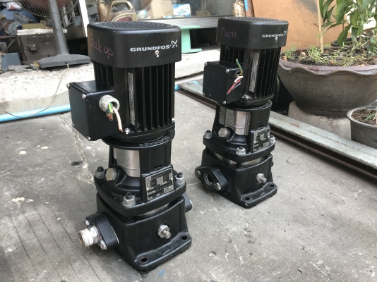 ขายปั้มน้ำแบบตั้งแรงดันสูง Groundfos 0.5HP. 380V สภาพสวย หมุนนิ่ม พร้อมใช้งาน มี 2ตัวครับ