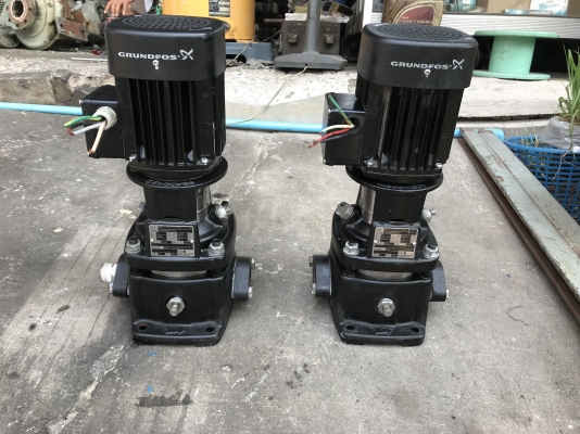 ขายปั้มน้ำแบบตั้งแรงดันสูง Groundfos 0.5HP. 380V สภาพสวย หมุนนิ่ม พร้อมใช้งาน มี 2ตัวครับ