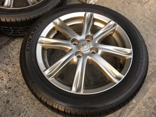 ล้อแม็ก Toyota Vios ตัวท็อป ขอบ 16 สีรมดำ พร้อมยาง Bridgestone 195-50-16 ปี13