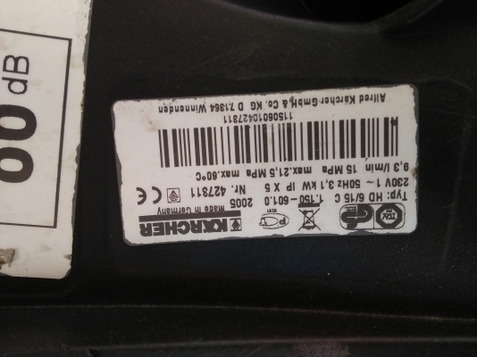 เครื่องฉีดน้ำแรงดันสูง Karcher HD 6/15C สภาพพร้อมใช้ (เยอรมันแท้) เครื่องฉีดน้ำแรงดันสูง Karcher HD 6/15C สภาพพร้อมใช้ (เยอรมันแท้)