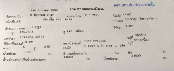 ขาย 1,490,000 หัวลากโรเบท HINO MEGA 260 แรง เครื่องดี เกียร์แรง หาง 2 เพลา สวยพร้อมบรรไดพับขึ้นรถ รถสวยเอกสารพร้อมโอน รถอยู่ ราชบุรี 090-772-3710 090-772-3708
