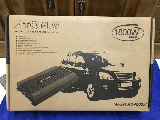 ++ขายเพาเวอร์แอมป์แบบ4CH ยี่ห้อ ATOMIC สภาพดีมากๆยกกล่อง++