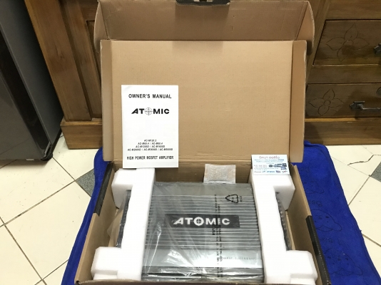 ++ขายเพาเวอร์แอมป์แบบ4CH ยี่ห้อ ATOMIC สภาพดีมากๆยกกล่อง++