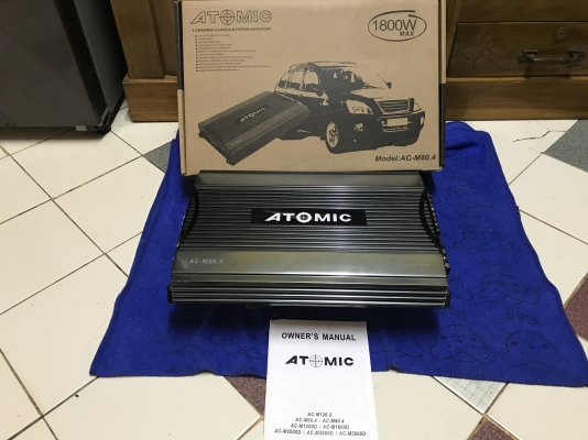 ++ขายเพาเวอร์แอมป์แบบ4CH ยี่ห้อ ATOMIC สภาพดีมากๆยกกล่อง++