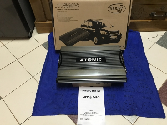 ++ขายเพาเวอร์แอมป์แบบ4CH ยี่ห้อ ATOMIC สภาพดีมากๆยกกล่อง++