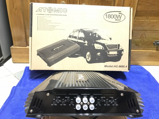 ++ขายเพาเวอร์แอมป์แบบ4CH ยี่ห้อ ATOMIC สภาพดีมากๆยกกล่อง++