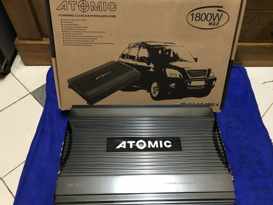 ++ขายเพาเวอร์แอมป์แบบ4CH ยี่ห้อ ATOMIC สภาพดีมากๆยกกล่อง++