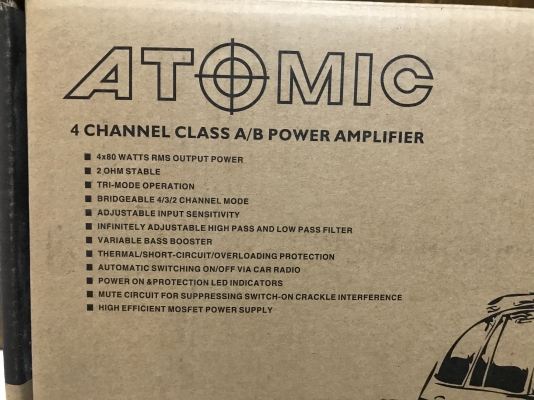 ++ขายเพาเวอร์แอมป์แบบ4CH ยี่ห้อ ATOMIC สภาพดีมากๆยกกล่อง++
