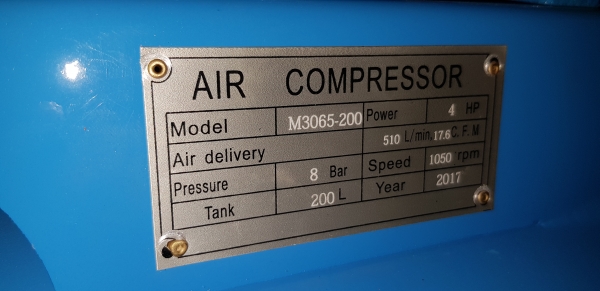 ปั้มลม 3 หัว มอเตอร์ 4 แรง ไฟ 220 v ถัง 200 ลิตร พร้อมใช้งาน ปั้มลม 3 หัว มอเตอร์ 4 แรง ไฟ 220 v ถัง 200 ลิตร พร้อมใช้งาน