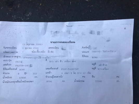 ขายรถ 12 ล้อ 2 เพลา HINO PROFIT คัสทรี FN1VYB ปี.50 ราคา.1,250,000 ต่อรอง เครื่อง P11C (320 แรง ) 7 เกียร์ มีระบบลำโพงลากลูก ยางสะภาพ 80-90\% กระบะมิเนียมคอกเกษตรดั้ม อู่.ซุ้นชัย ยาว 6.40 ม.สูง.2.10 ม. น้ำหนัก 12,800 กก. ช่วงล้าง ZM-10 น๊อด หัวสวยทั้งภายนอ