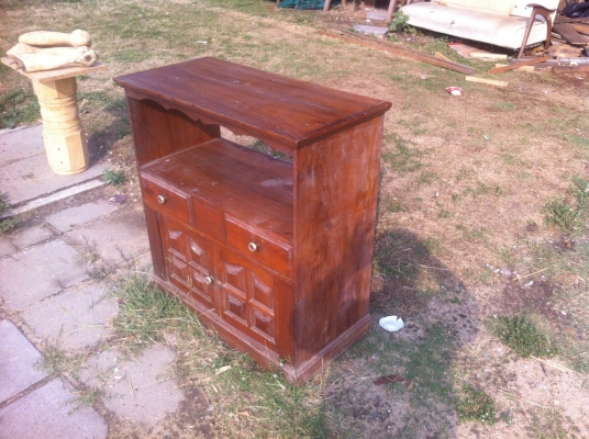 ตู้วางทีวีไม้สัก