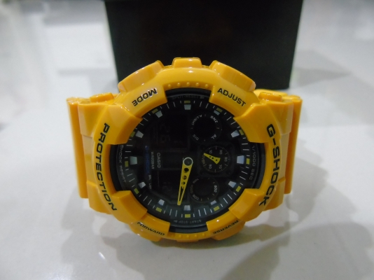 นาฬิกา CASIO G-shock รุ่น GA-100A-9ADR ของแท้ สีเหลือง ของใหม่ ส่งฟรี นาฬิกา CASIO G-shock รุ่น GA-100A-9ADR ของแท้ สีเหลือง ของใหม่ ส่งฟรี