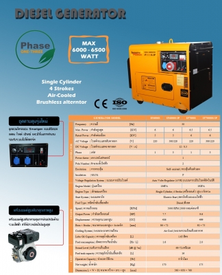 สินค้าขายดี เครื่องปั่นไฟดีเซล 6 KVA .ราคาพิเศษสุด(สินค้าลอ๊ตใหม่มาแล้ว) สินค้าขายดี เครื่องปั่นไฟดีเซล 6 KVA .ราคาพิเศษสุด(สินค้าลอ๊ตใหม่มาแล้ว)