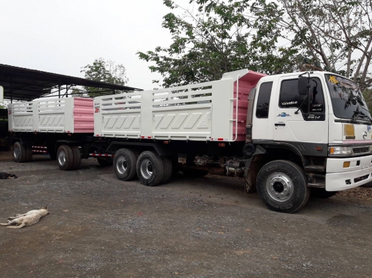 Hino 1J สมอทอง ปี 45 เครื่อง 260 แรง แม่ลูกดัมพ์สามมิตร พร้อมใช้งาน